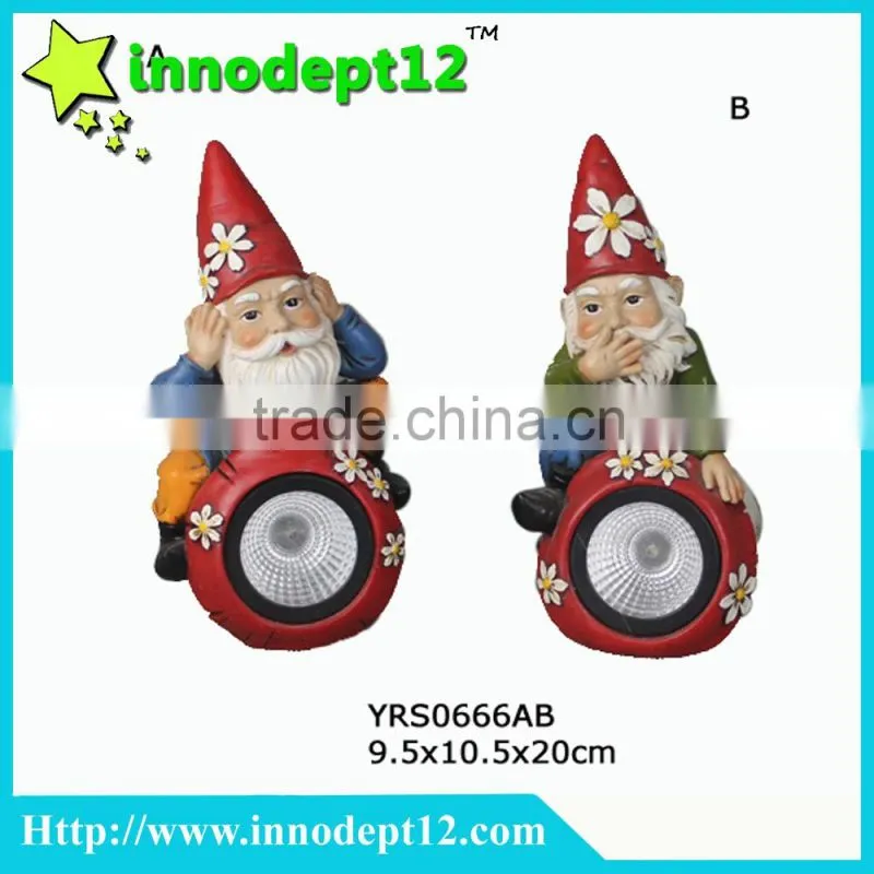 Resin owl garden decoration outdoor solar garden lighting