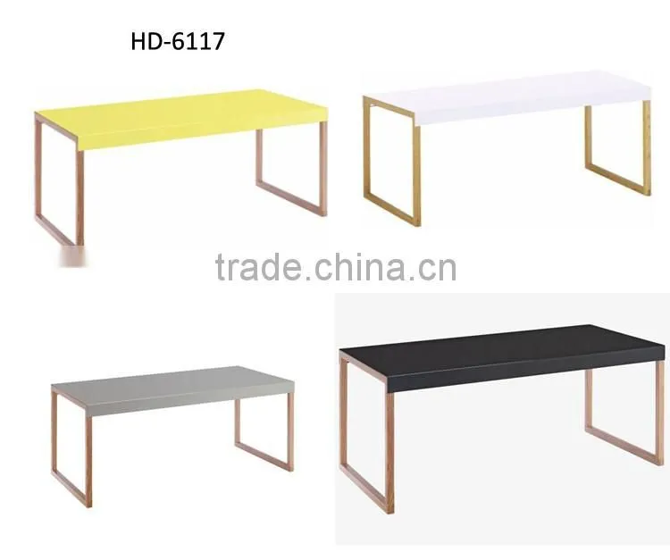 Colorful wooden Coffee Table with metal top