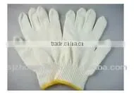 7 Gauge bleached white color gloves/Can be dotted on one side or both sidescotton gloves