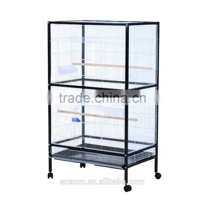 Pawhut 54"H Black/White Bird Flight Cage Stand