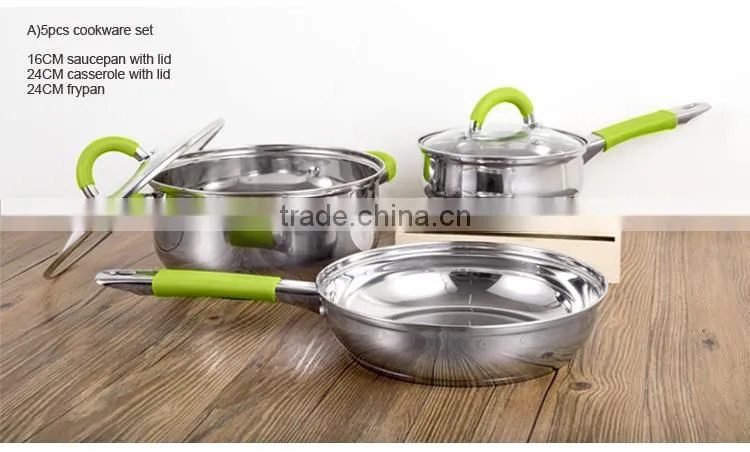 Wholesale different types color stainless steel kitchen tools utensils and equipment set