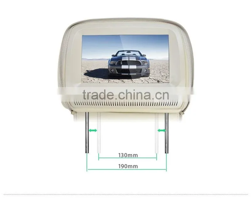 Automobiles 9 inch car dvd headrest monitor with leather zipper,USB,SD,FM,IR audio.