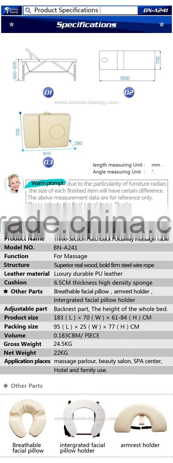 Three-Section Hatchback portable massage table supplier