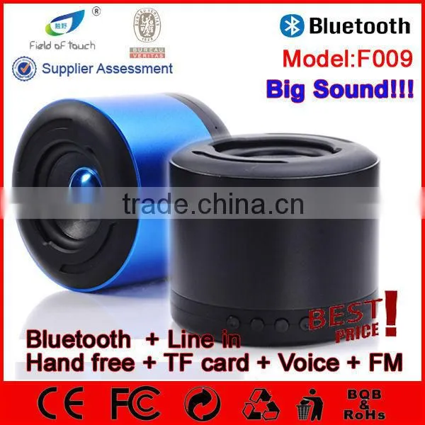 Model F009 Super bass Metal Mini Speaker Bluetooth with Strong Vibration TF Card FM Radio