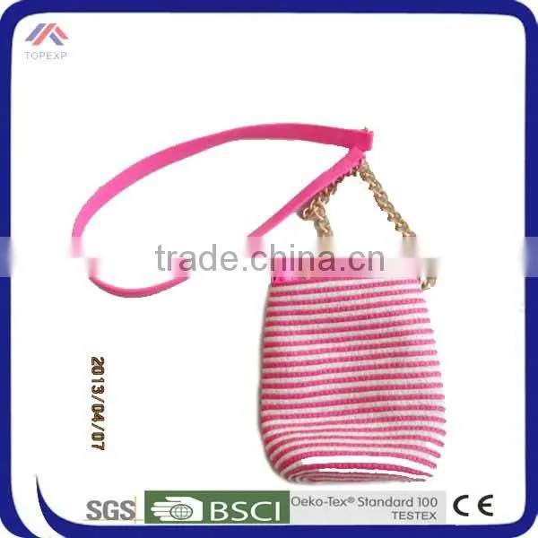 Striped Long Handle Small Bag Tote Shoulder Double-Purpose Straw Bag