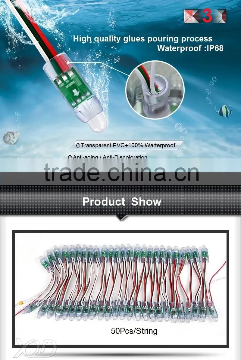 led pixel string 3 copper wires outdoor dmx lighting for led project