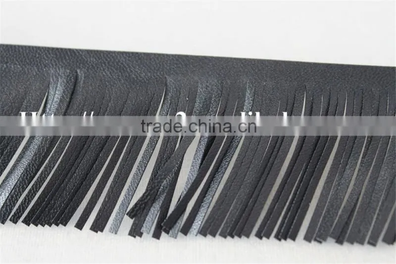 high quality 4.5cm black simplify design tassel lace trims for clothing
