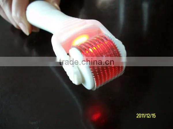 Skin care derma roller changeable heads and vibrating function LED dermaroller