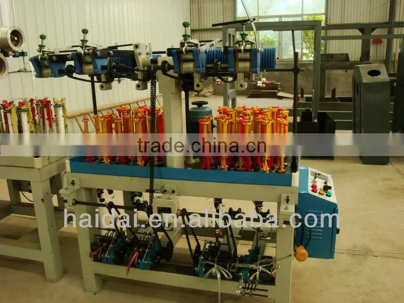 Hollow rope braiding machine with 8 or 16 carrier/spindle