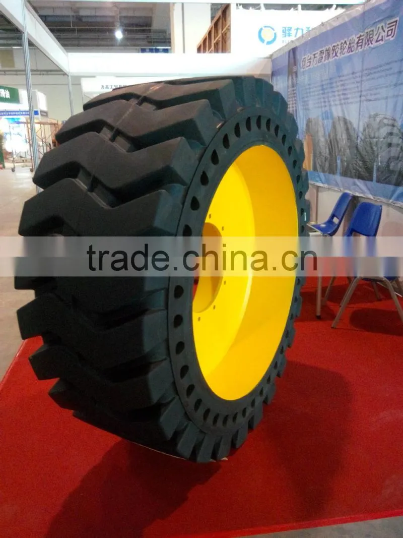 lifting platform tires and wheels, cut and puncture proof industrial tires 23.5-25 15x5