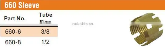 660 Sleeve, D.O.T. Air Brake Fitting For Rubber Tube,brass fitting