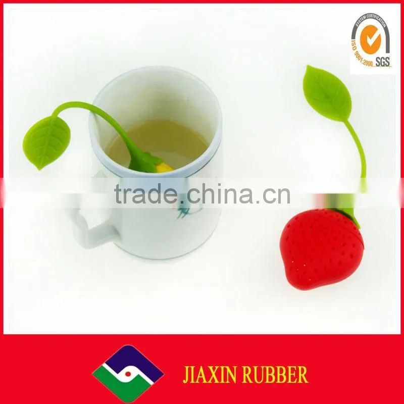 Leaf shape stainless tea filter with silicone handle