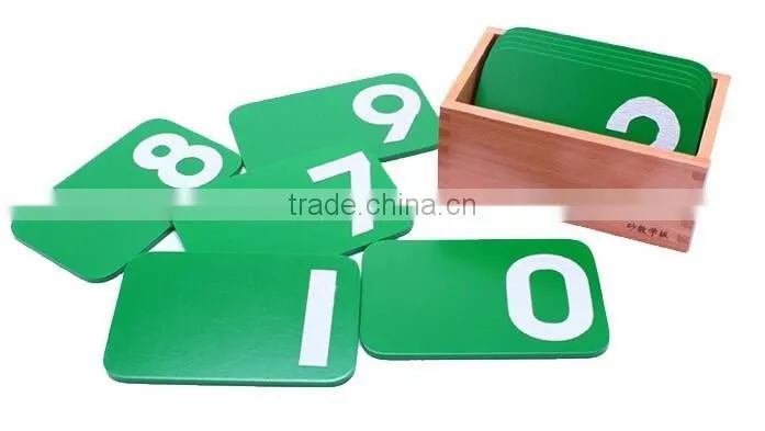 High quality Wooden educational toys children montessori set digital learning board Math Sandpaper Number with Box