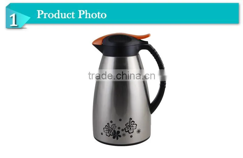 hospital equipment 1000ml cafetiere / thermos flask with glass inside/ thermos coffee pitcher (JGAV)