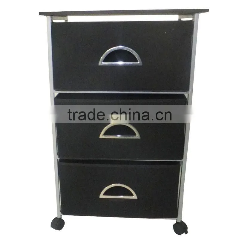 Multi-layer narrow plastic trolley on wheels