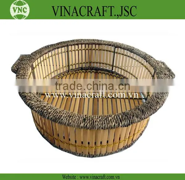 New design bamboo laundry basket with handle for hot sale
