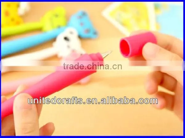 flexible pending animals head shape ball pen