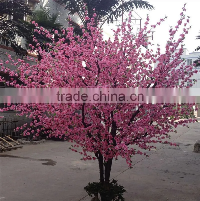 2017 hot sale mini artificial peach blossom tree for weddings table tree