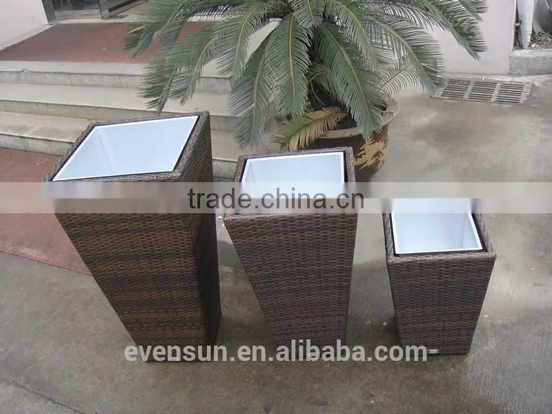 rattan flower pot garden