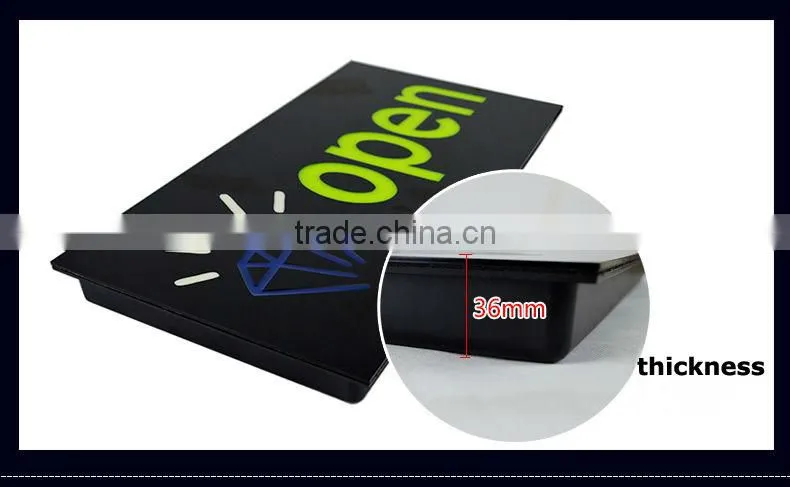 acrylic backlit led sign , 7 colors change flash light with remote control led open sign/ led resin sign.