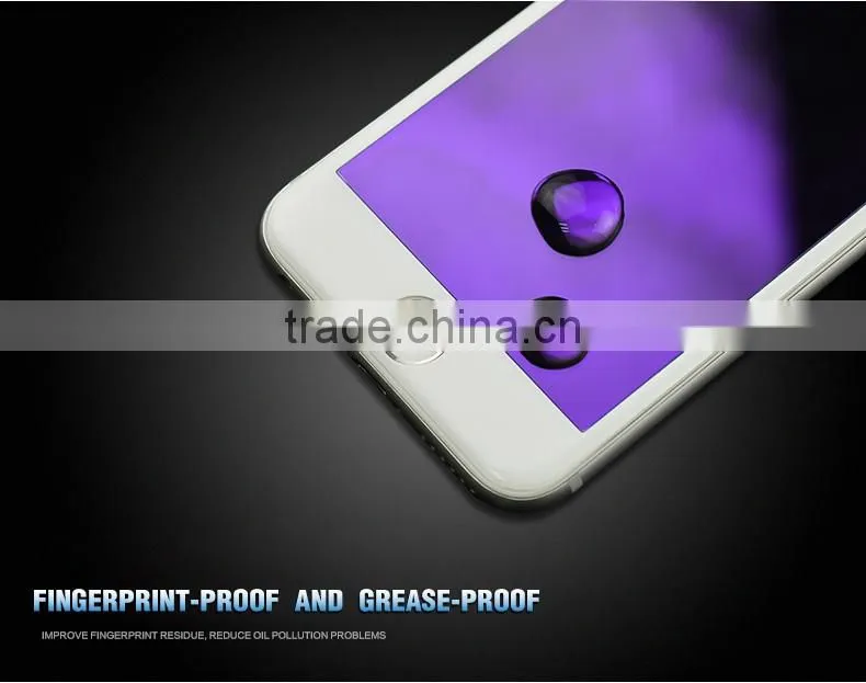 Hardness 9H, thickness 0.3mm, blue light filter screen protector for iPhone 7