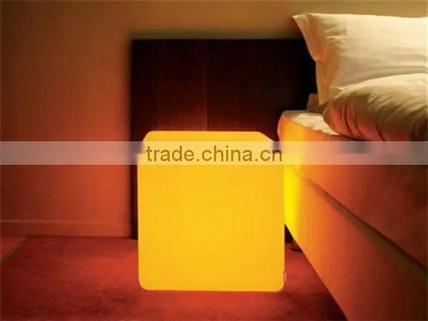 Lounge led cube table and chair / hotel living room use LED illuminated cube table
