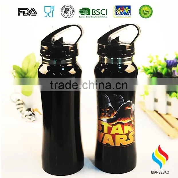 600ML stainless steel sports water bottle with straw