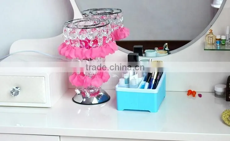 Plastic Cosmetic Organizer Pink Display Case Box Office Desk Dividers Storage Box