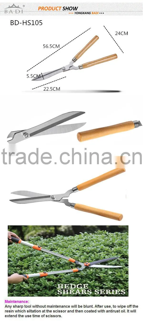 wooden hedge trimmer/wooden handle garden shear