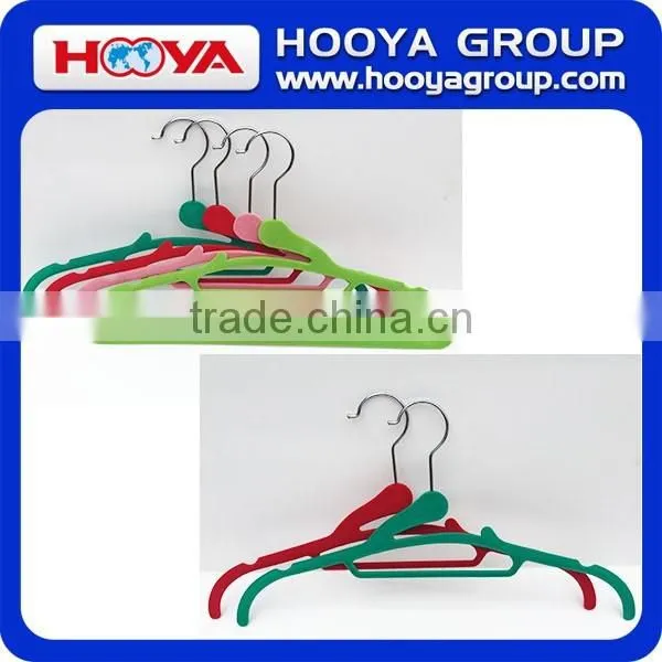 50PCS SET Classiscal Colourful Plastic Velvet Flocking Clothes Hanger for shirt and suit