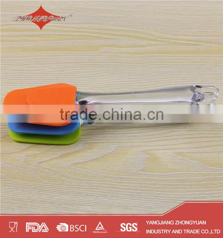 Eco-friendly big size head silicone spatula with translucent handle