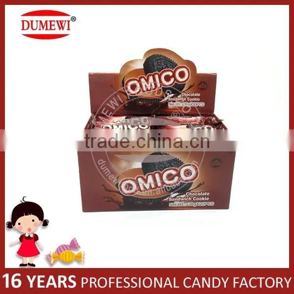 30g Halal Mini Sandwich Chocolate Flavor filled Biscuits Cookies
