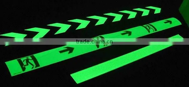 glow green light photo-luminescent film in the darkness