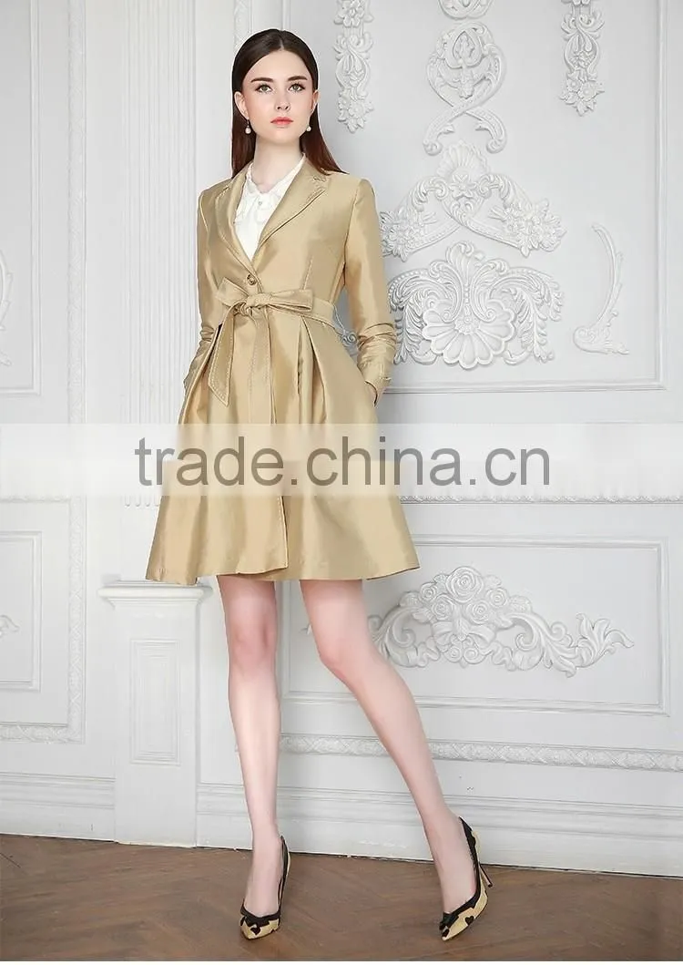 Fashion Ladies Khaki Color windbreaker Wind Coat