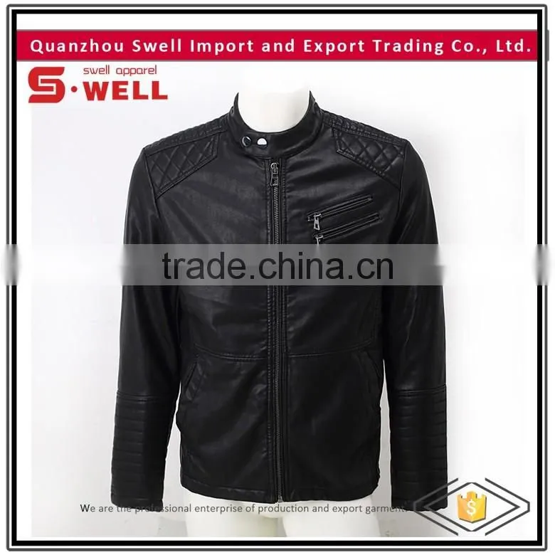 2016 wholesale custom cheap pu fashion motorcycle jacket men