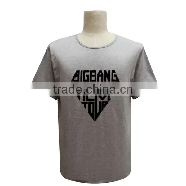 2014 top quality 100%cotton fashion mens clothing flock printing designer t shirt wholesale china