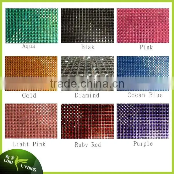 Newest Colorful Bling hot fix rhinestone mesh trimming
