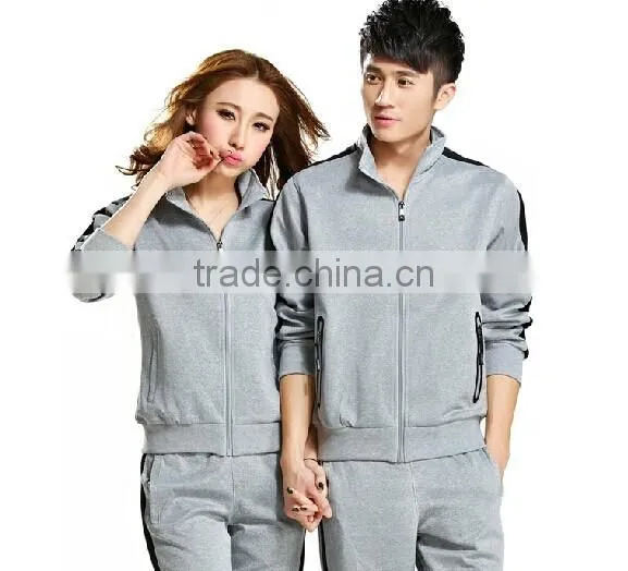 High Quality Cheap Unisex Fleece Jacket without Hood ,Bulk Full Zip Piping Long Hoodie Sweatshirt