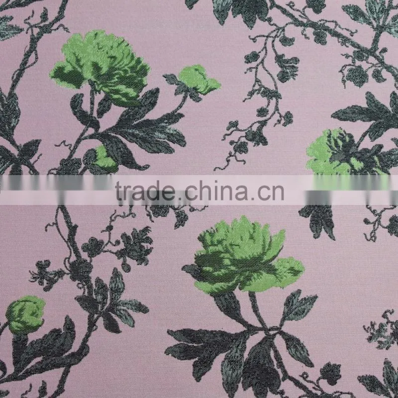 Shaoxing factory customize jacquard floral fabric for lady dress