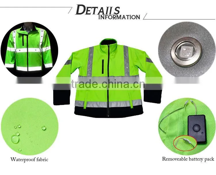 China safety jacket reflective strip hi vis led jacket