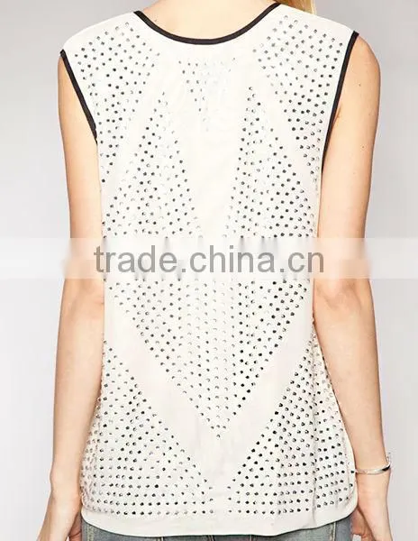 Punk wind starry sky set auger chiffon unlined upper vest