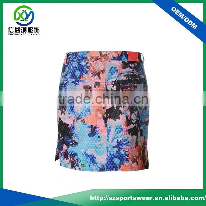 Latest Design Polyester Woven Sublimation Slim Fit Women's Golf Skort