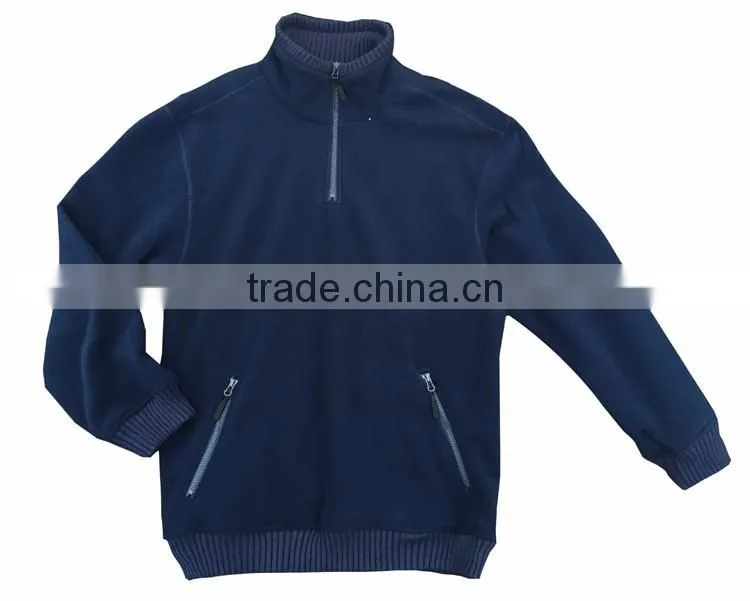 Industrial rib collar 1/4zipper mens thick warm jacket