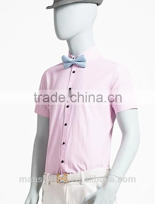 elegant small size slim fit men's thick short sleeve shirt