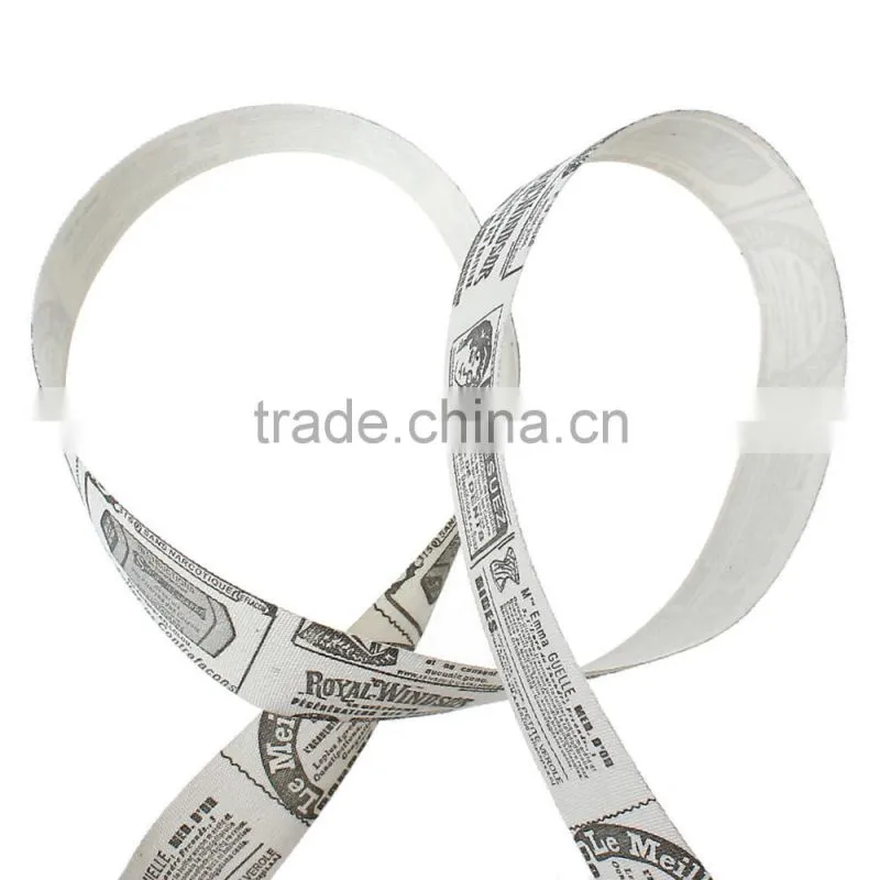 Labels Handmade DIY Craft Off-white & Black Beauty Lady Pattern Cotton Fabric Sewing Ribbon