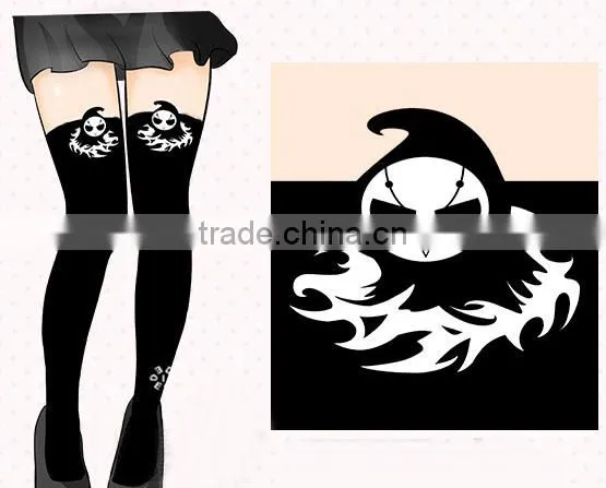 Overwatch Cartoon Knee-high Socks Hot Sale Cosplay Black Anime Silk Stockings