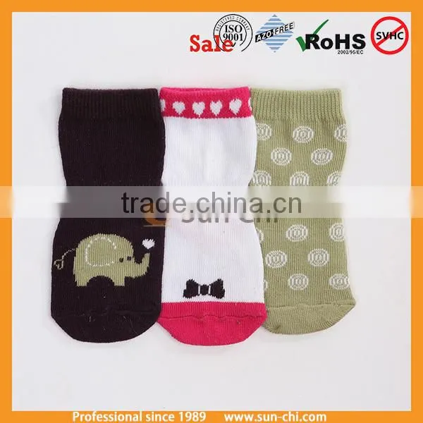 0-12m combed cotton hand made sew striped 3pairs baby socks