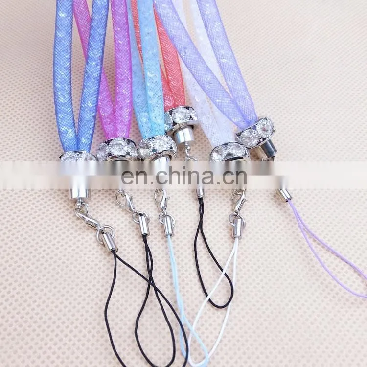 2016 most popular mobile phone case jewelry hanging rope , crystal mobile phone lanyard straps
