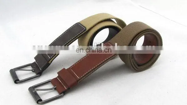 Fashion Canvas Belt With Leather For Men Seat Belt Buckle