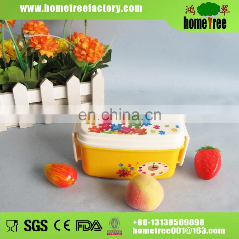 220ml 2 Compartments Plastic Food Container Rectangular With Lid
